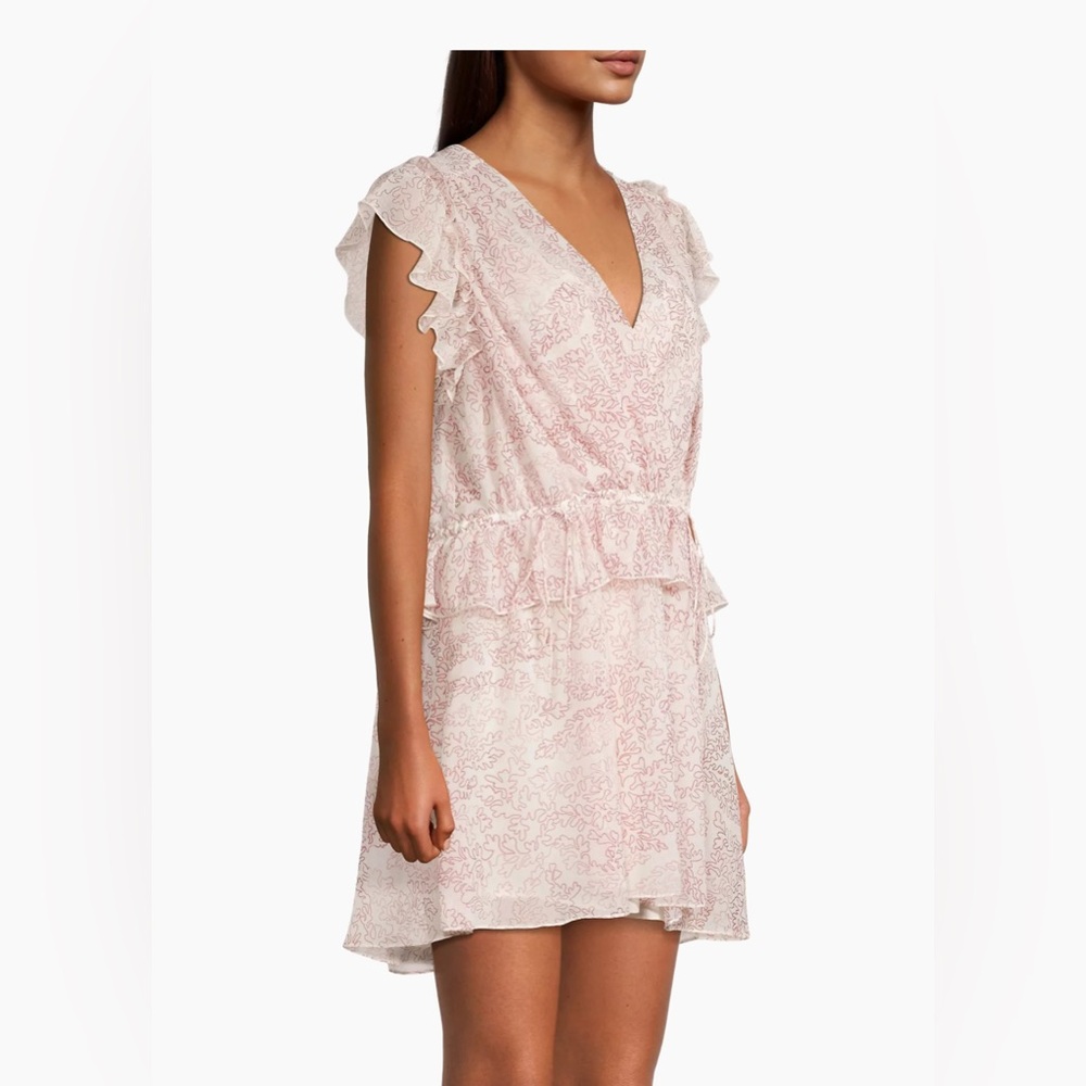 Ted Baker Evelyna Coral-Print Ruffle Minidress NWT